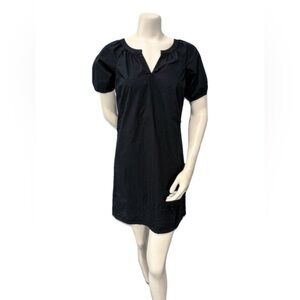 Ann Taylor LOFT Petites Black Cotton Dress Eyelet Hem Size 6P No Belt